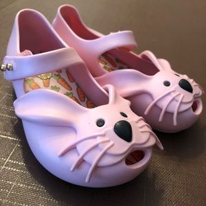 Mini Melissa Pink Bunny shoes Size 7